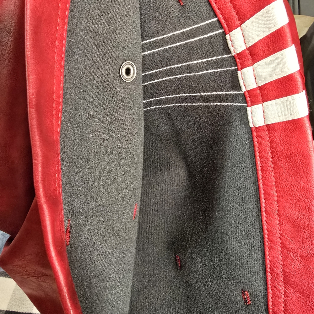 Adidas Adilenium Season Vintage Faux Leather Pants Better Scarlet - Picture 6 of 8